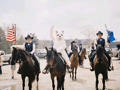 Jonathan the Husky riding with Drill Team! (2004)